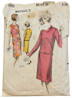 Weigel's 2372 vintage 1960s dress sewing pattern Bust 38 inches