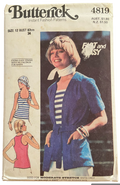 Butterick 4819 1970s cardigan, belt  and top sewing pattern Bust 34 inches