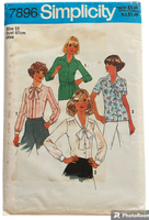 Simplicity 7896 vintage 1970s blouse pattern. Bust 34 inches