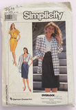 Simplicity 9511 vintage 1980s dress and unlined jacket unlined cardigan, top and skirt sewing pattern. Bust 30.5, 31.5, 32.5, 34, 36 inches