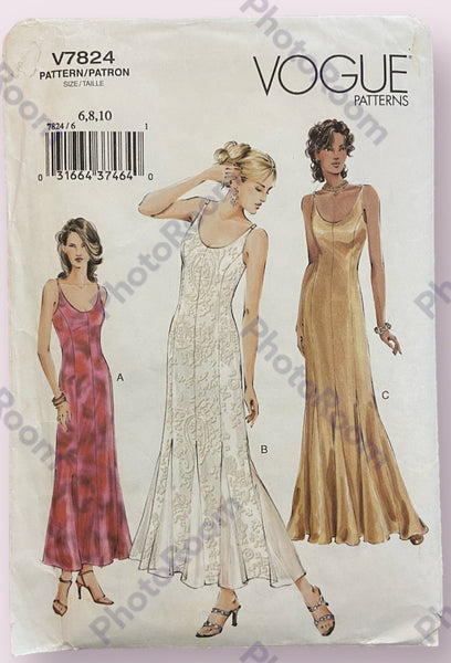 Vogue v7824 dress sewing pattern Bust 30.5, 31.5, 32.5 inches