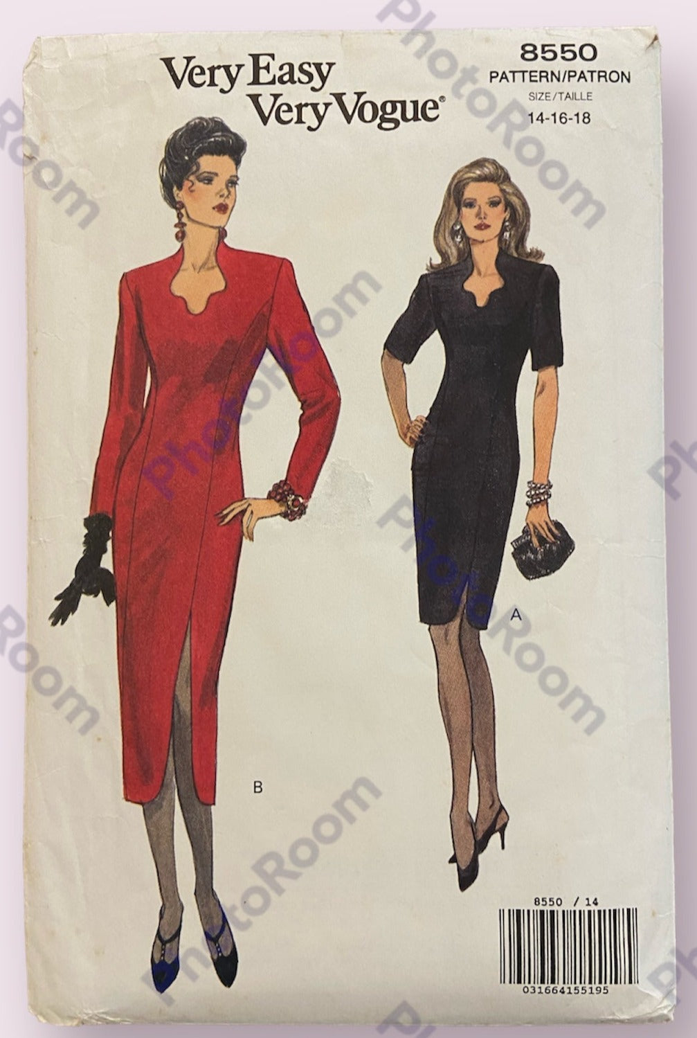 Vogue 8550 vintage 1990s dress sewing pattern Bust 36. 38. 40 inches