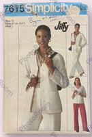 Simplicity 7615 vintage 1970s dress, pants and cardigan sewing pattern. Bust 34 inches