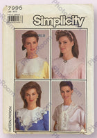 Simplicity 7995 vintage 1980s collars sewing pattern