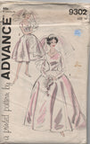Advance 9302 vintage 1960s wedding dress pattern Bust 36