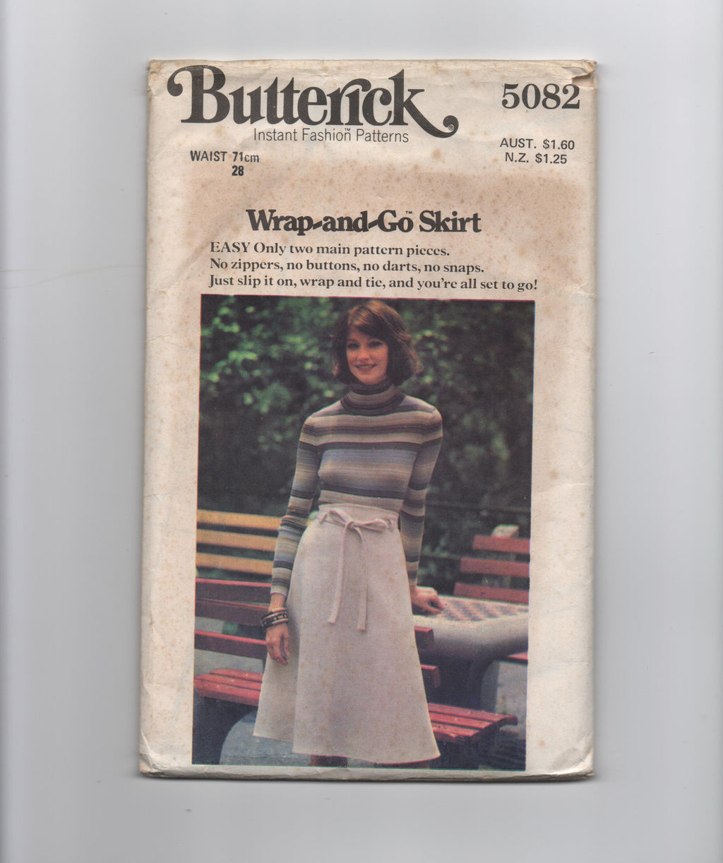 Butterick 5082 vintage 1970s wrap skirt sewing pattern