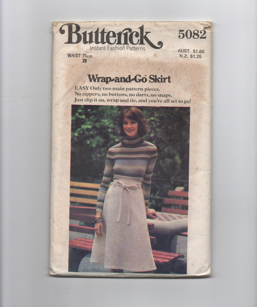Butterick 5082 vintage 1970s wrap skirt sewing pattern