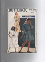 Butterick 6195 Vintage 1980s dress pattern