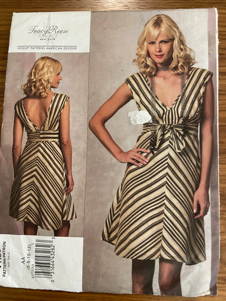 Vogue V1158 2010 designer Tracy Reese dress sewing pattern Bust 31 1/2 to 40 inches