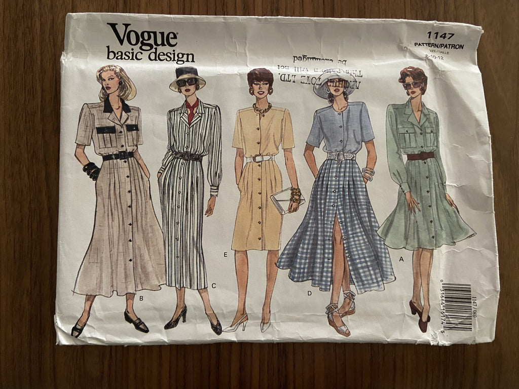 Vogue 1147 dress sewing pattern Bust 31 1/2 to 34 inches
