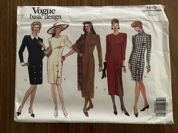 Vogue 1010 vintage 1990s dress sewing pattern Bust 34 to 38 inches