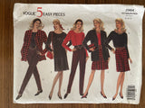 Vogue 2964 vintage 1990s dress, top, skirt, pants sewing pattern Bust 36, 38, 40 inches
