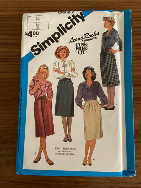Simplicity 6527 vintage 1980s skirt sewing pattern