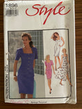 Style 1896 vintage 1990s dress, top and skirt sewing pattern Bust 30 1/2 to 40 inches