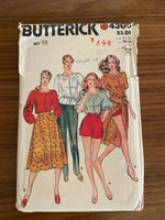 Butterick 4300 vintage 1980s top, skirt, pants, shorts sewing pattern