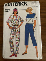 Butterick 3125 vintage 1980s top and pants sewing pattern
