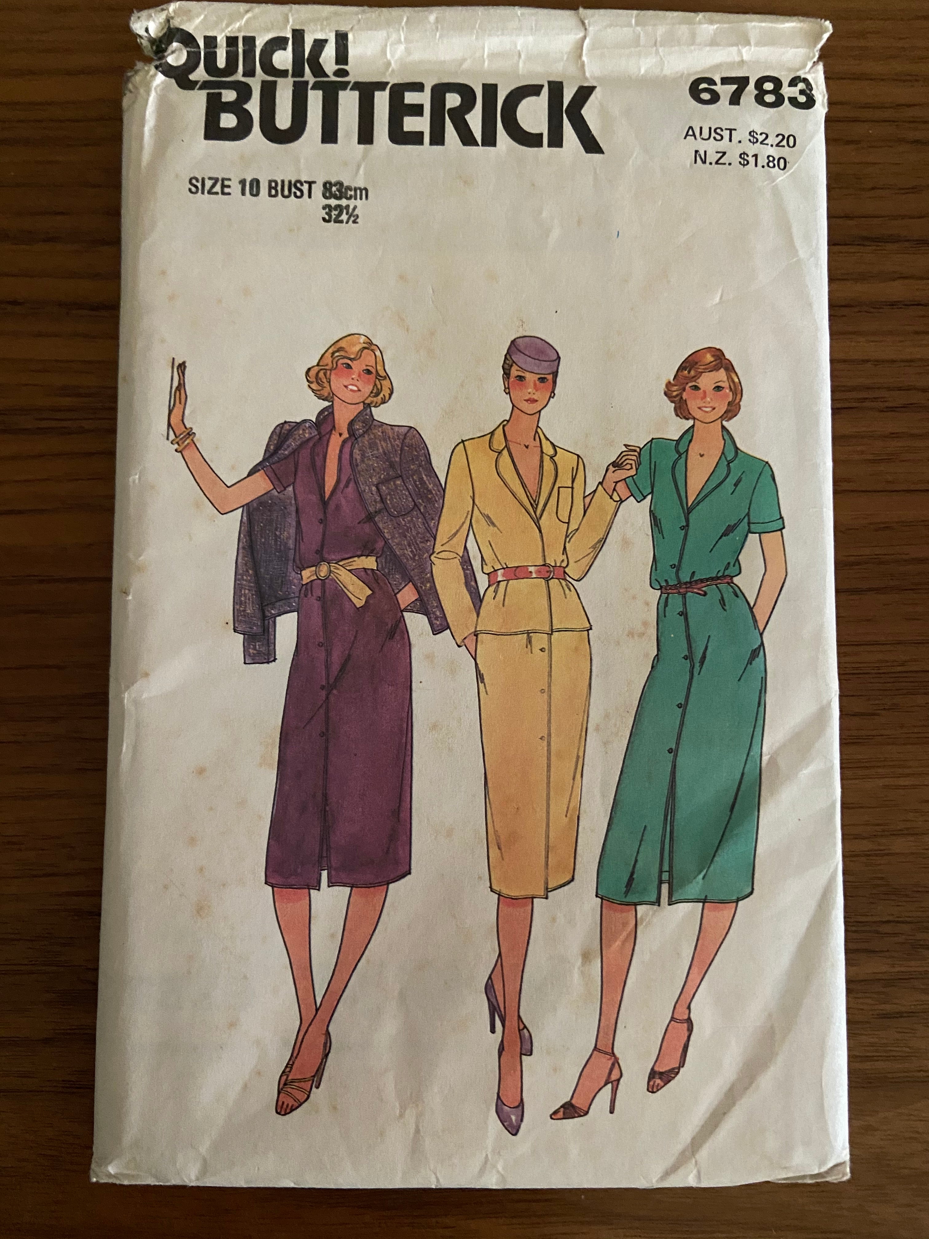 Butterick 6783 vintage 1980s jacket and dress pattern