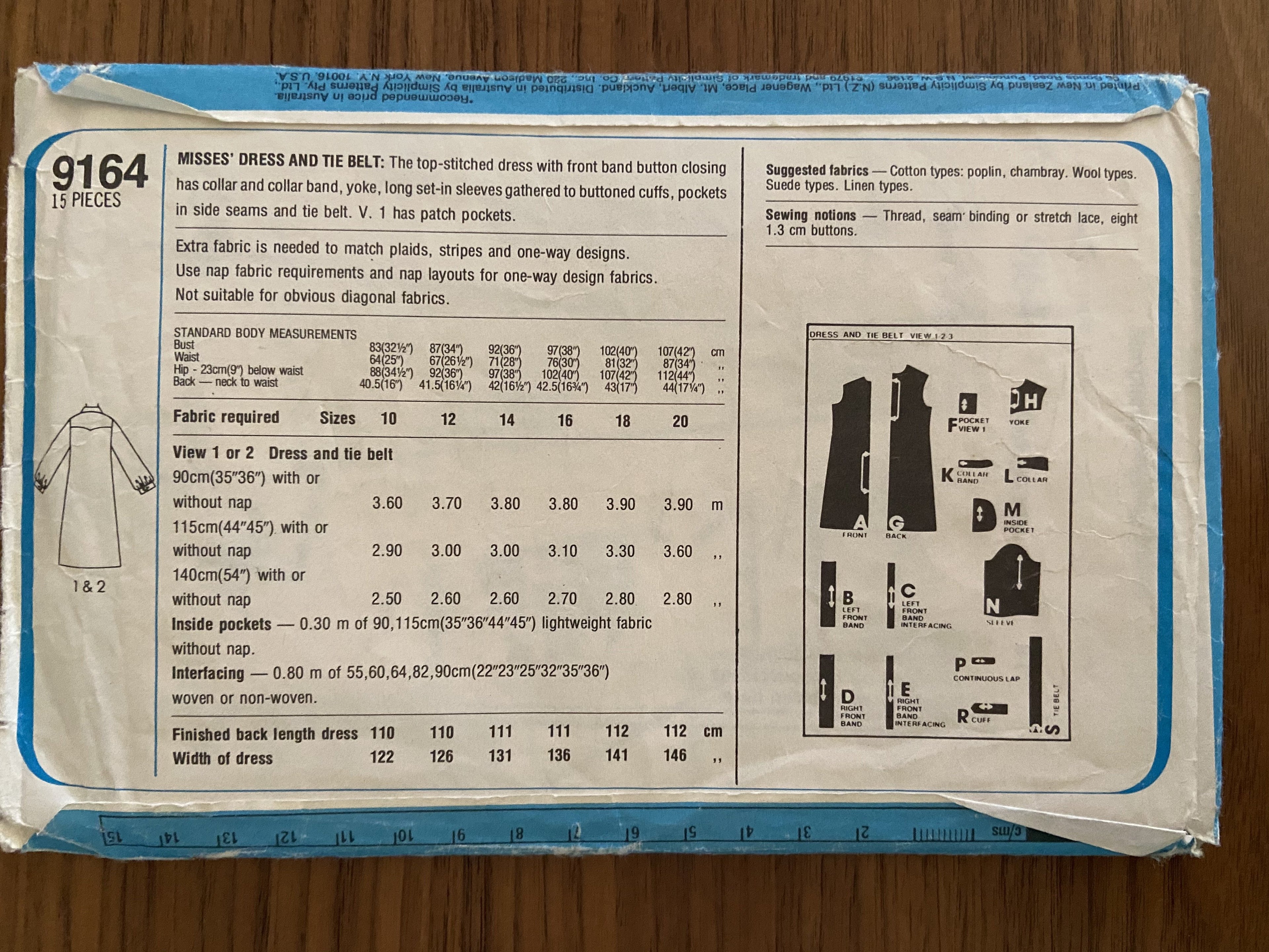 Simplicity 9164 vintage 1970s dress pattern