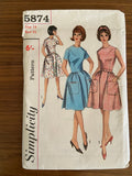 Simplicity 5874 vintage 1960s dress sewing pattern