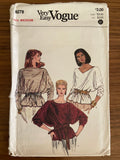 Vogue 8278 vintage Very Easy Vogue 1980s tops sewing pattern Bust 34 - 36 inches