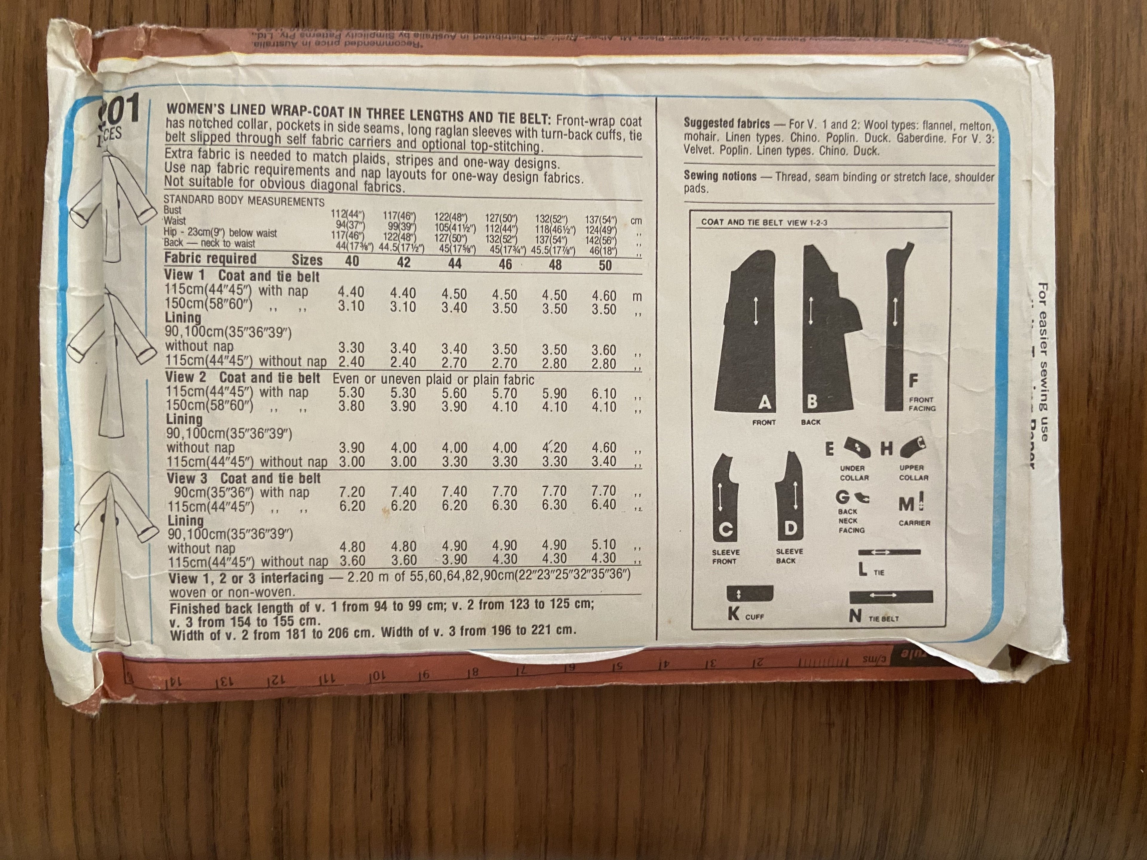 Simplicity 9201 vintage 1970s coat pattern