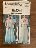 Butterick 4843 vintage 1970s wrap skirt and strapless dress pattern