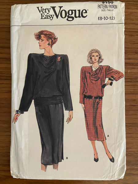 Vogue 9150 vintage Very Easy Vogue 1980s dress sewing pattern Bust 31 1/2, 32 1/2, 34 inches