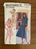 Butterick 6566 vintage 1980s shirt dress sewing pattern J.G.Hook