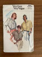 Vogue 9914 vintage 1980s Very Easy Vogue blouse sewing pattern Bust 36, 38, 40 inches