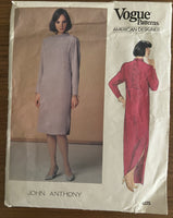 Vintage 1225 vogue American Designer John Anthony dress pattern Bust 36 inches
