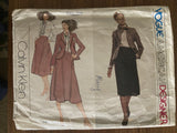 Vogue 1791 vintage late 1970s designer Calvin Klein jacket, skirt and blouse sewing pattern Bust 34 inches