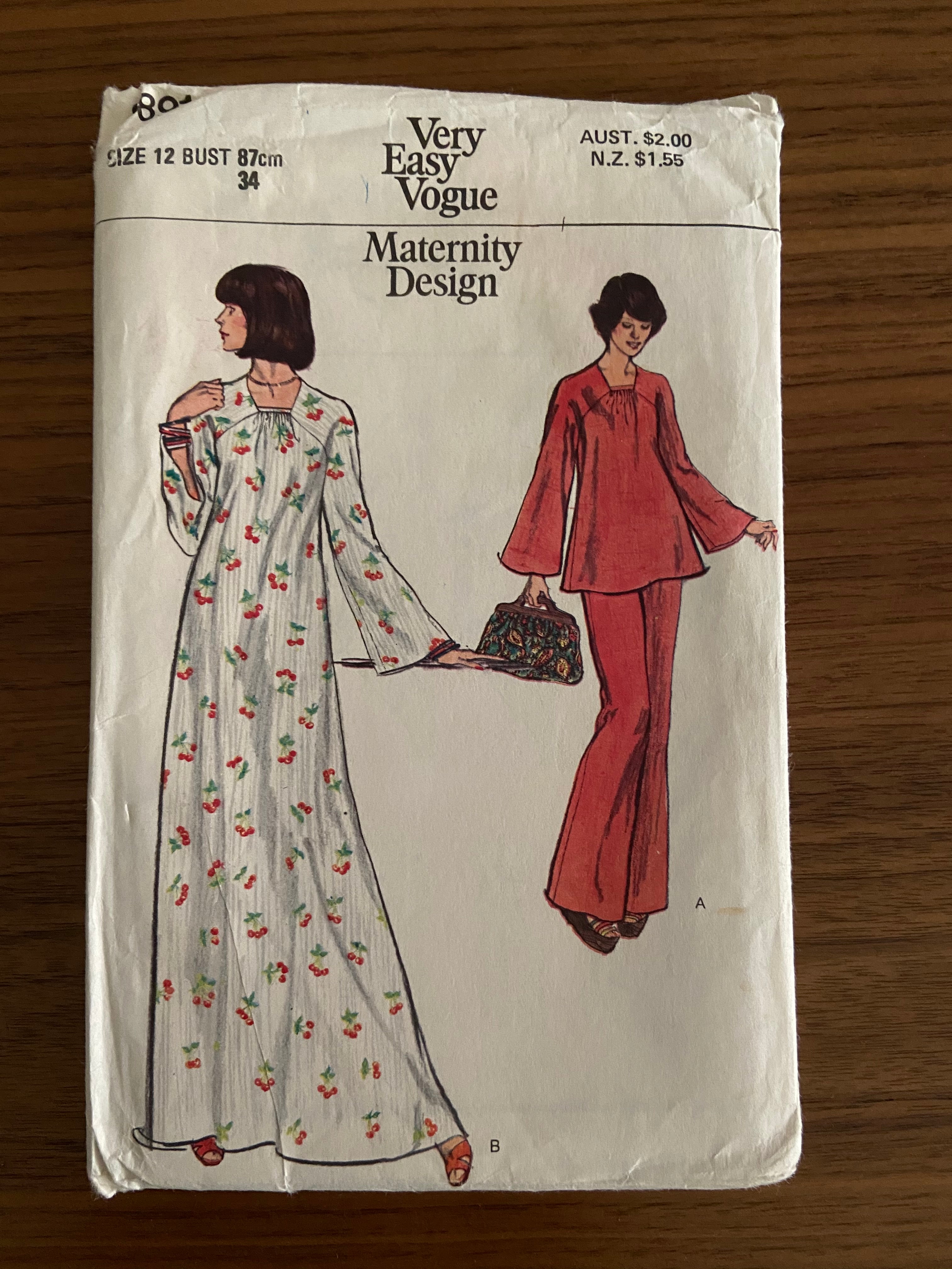 Vogue 8891 vintage 1970s maternity dress, tunic and pants pattern Bust – the vintage pattern market Vogue 8891 vintage 1970s maternity dress, tunic and pants pattern Bust – the vintage pattern market