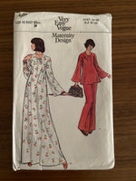 Vogue 8891 vintage 1970s maternity dress, tunic and pants pattern Bust 34 inches