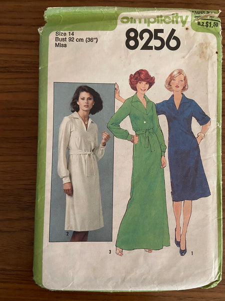 Simplicity 8256 vintage 1970s dress pattern