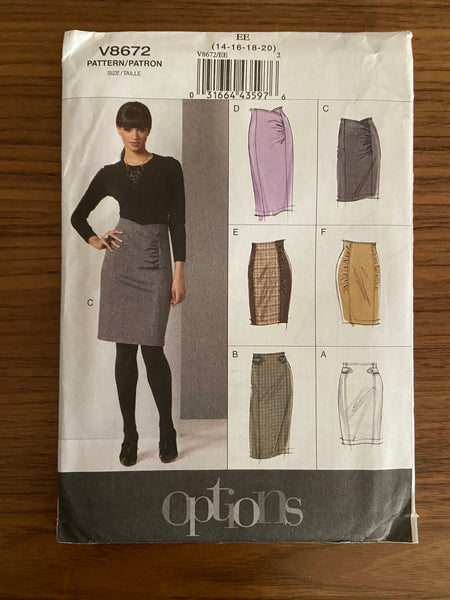 Vogue v8672 vogue options skirt pattern