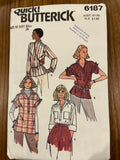 Butterick 6187 vintage 1980s top sewing pattern