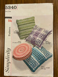 Simplicity 5340 vintage 1960s smocked pillow cushion cover sewing pattern
