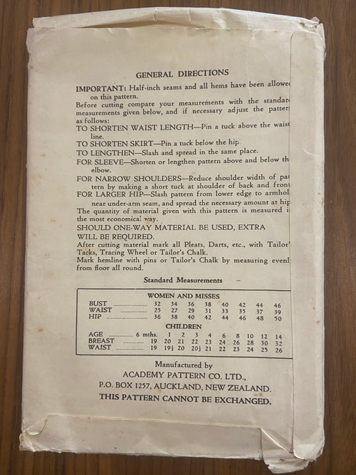 Academy 4268 vintage 1950s dress sewing pattern