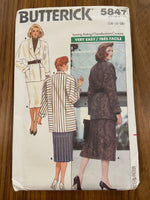 Butterick 5847 vintage 1980s skirt and jacket pattern