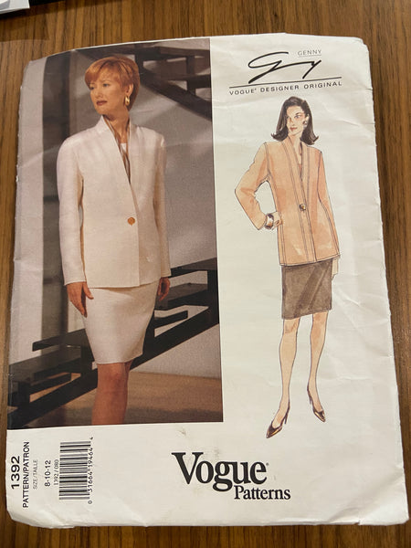 Vogue 1392 vintage 1990s Vogue Designer Original Genny dress pattern Bust 31 1/2 to 34 inches