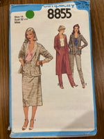 Simplicity 8855 vintage 1970s jacket, skirt and pants sewing pattern