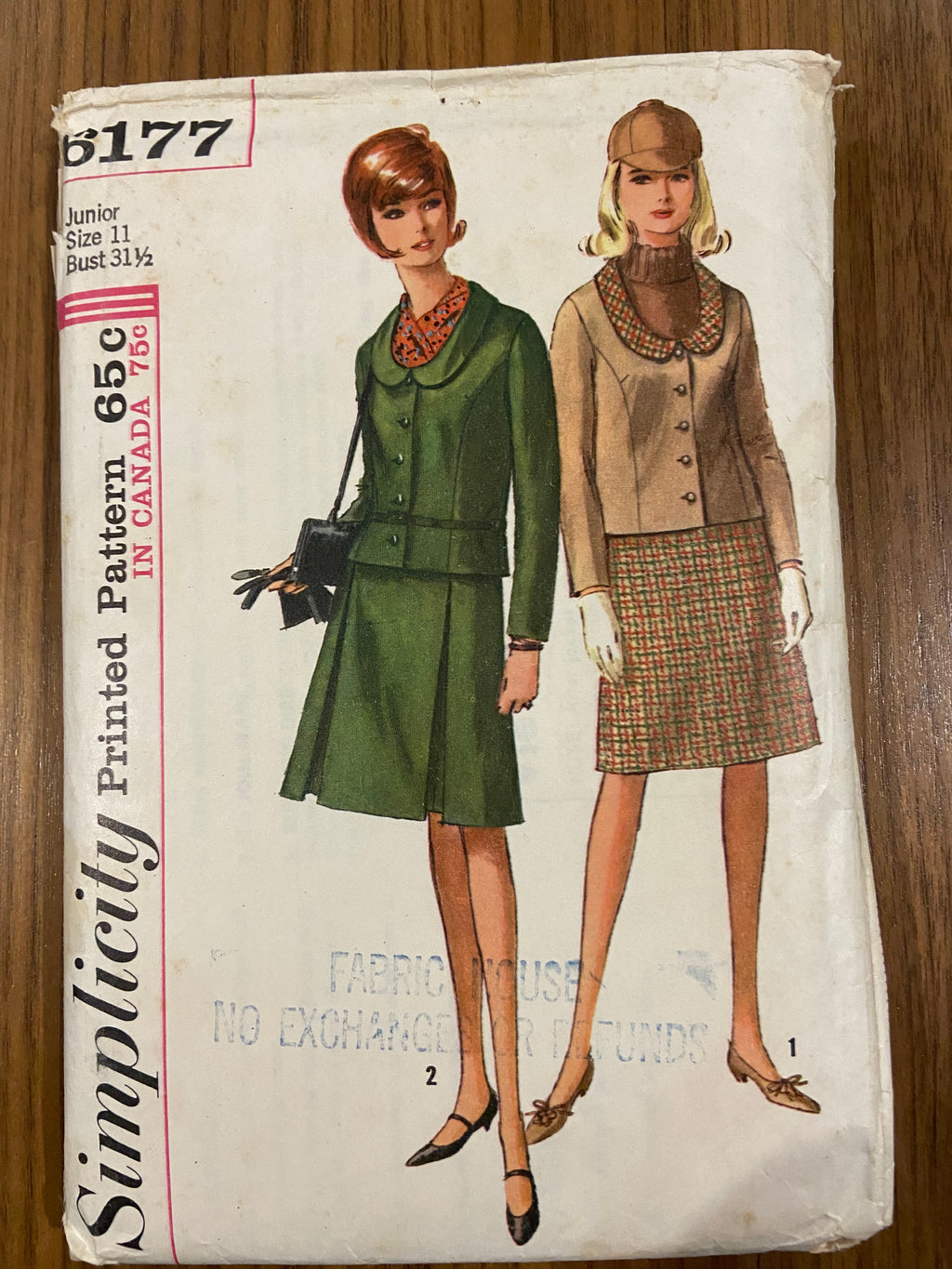 Simplicity 6177 vintage 1960s suit sewing pattern