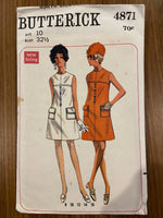 Butterick 4871 vintage 1960s dress sewing pattern