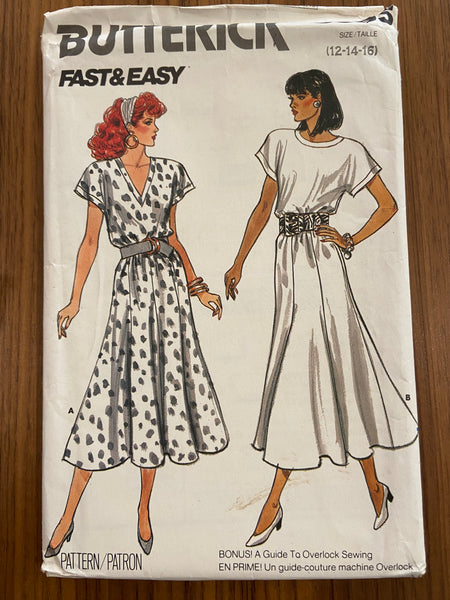 Butterick 5585 Vintage 1980s fast and easy dress pattern