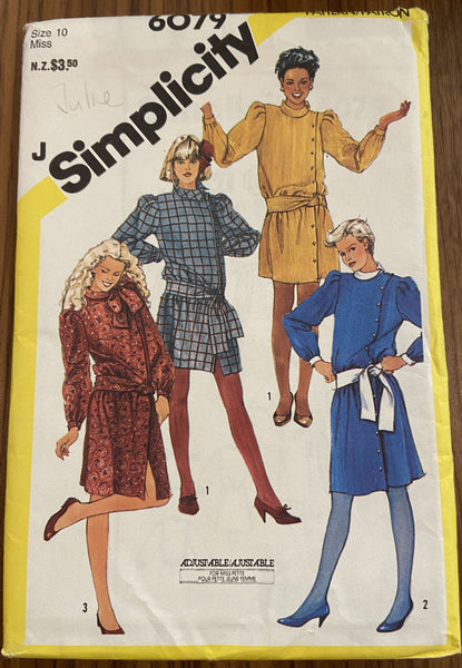 Simplicity 6079 vintage 1980s dress pattern