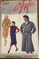 Style 4501 vintage 1980s dress pattern Bust 36 to 40 inches
