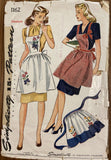 Simplicity 1162 vintage 1940s apron sewing pattern