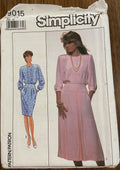 Simplicity 9015 vintage 1980s dress pattern