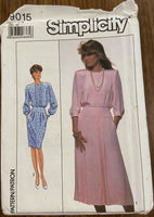 Simplicity 9015 vintage 1980s dress pattern