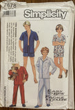 Simplicity 7678 vintage 1980s boy's pajama sewing pattern